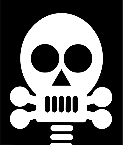 Skull and crossbones vinyl sticker. Customize on line. Environment Pollution Conservation 034-0100